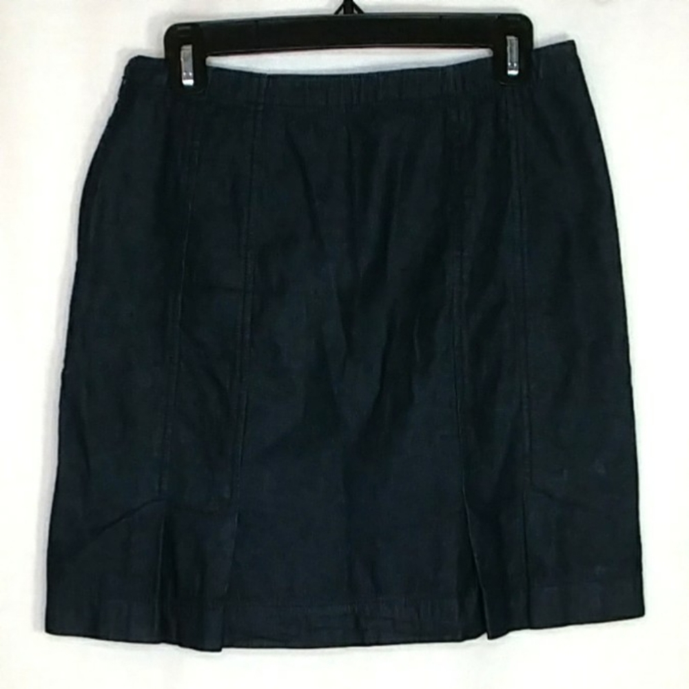 Ann Taylor Dark Wash Denim Jean Skirt Size 6 - Picture 2 of 6